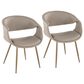 LumiSource Curvo Contemporary Upholstered Chair in Antique Copper Metal and Light Grey Faux Leather by LumiSource - Set of 2, , large