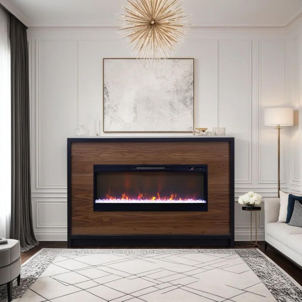 Legends Furniture Aria 62&quot; Fireplace Mantel in Seal Skin, , large
