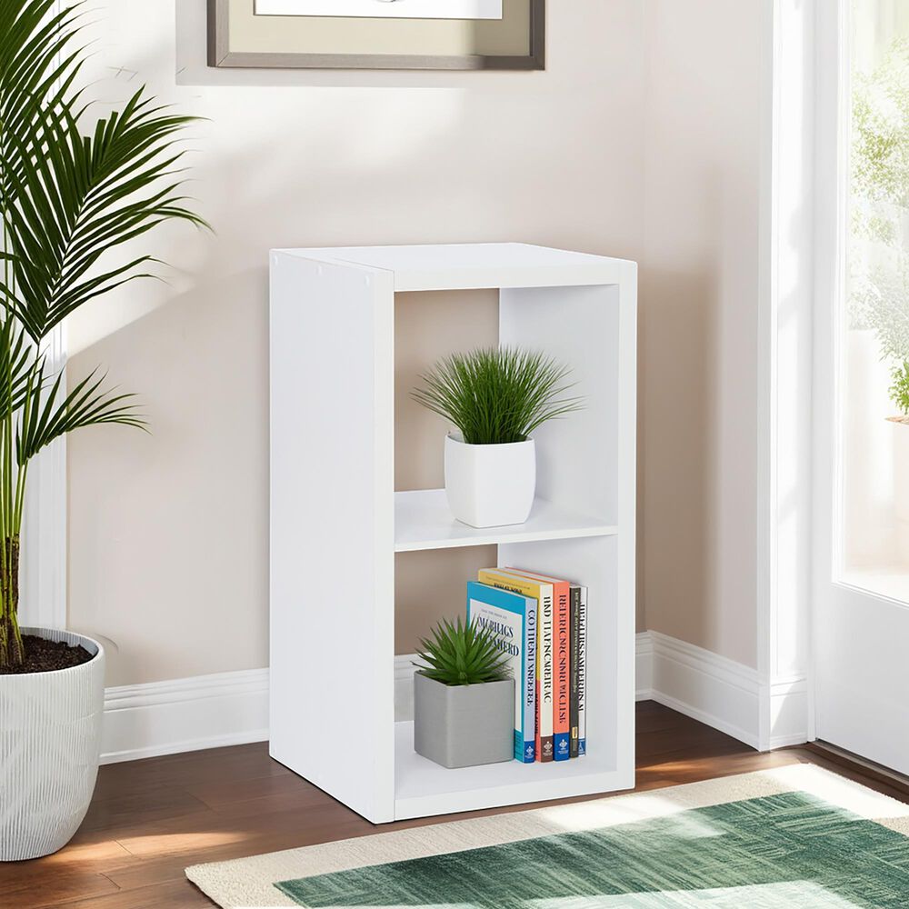 Linon Home Decor Galli 2-Shelf Bookcase in White, , large