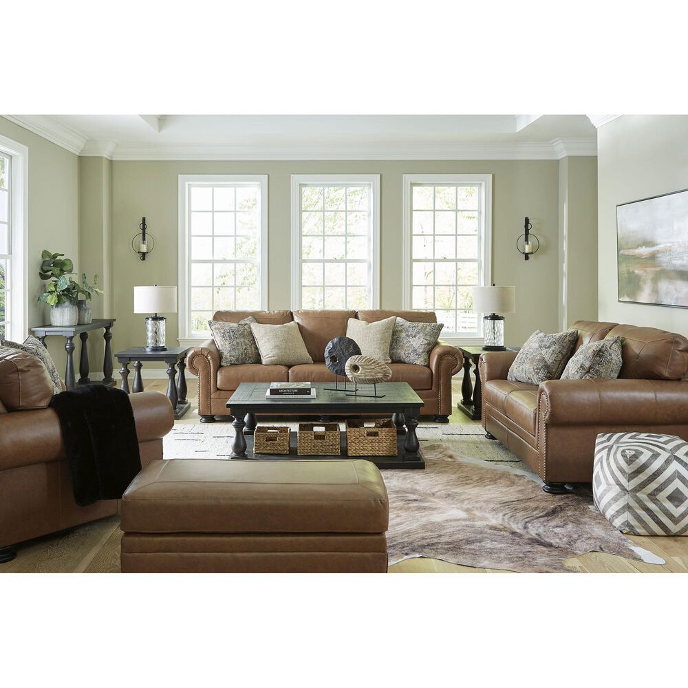 Ashley Carianna Stationary Loveseat in Caramel, , large