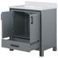 Lexora Home Ziva 30" Single Bathroom Vanity in Dark Grey with 2 cm White Cultured Marble Top and Rectangular Sink, , large