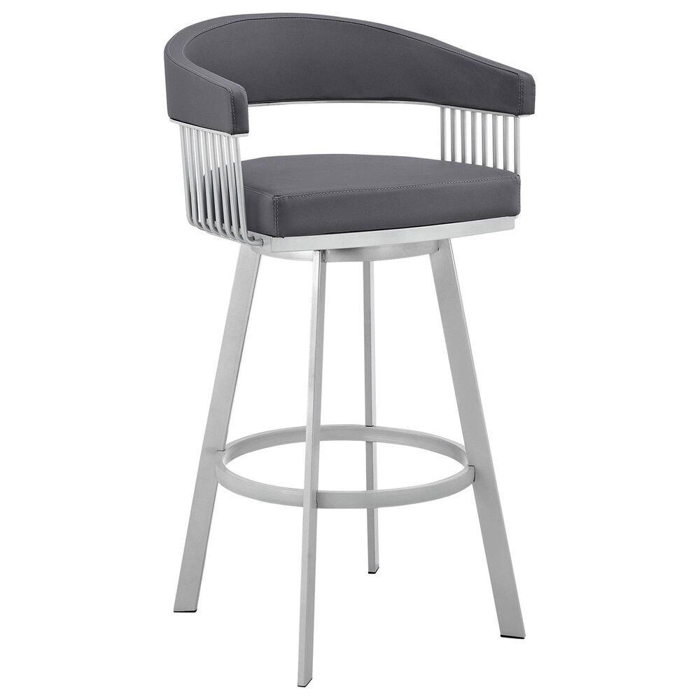 Blue River Chelsea 25" Counter Stool with Slate Gray Cushion in Silver, , large