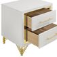 Pacific Landing Lucia 2-Drawer Nightstand in Bright White and Gold, , large