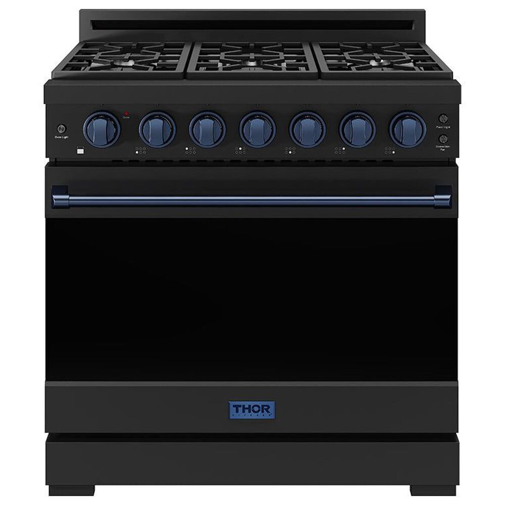Thor Kitchen Gordon Ramsay 6 Cu. Ft. Professional Liquid Propane Range with Blue Handle Kit in Black, , large