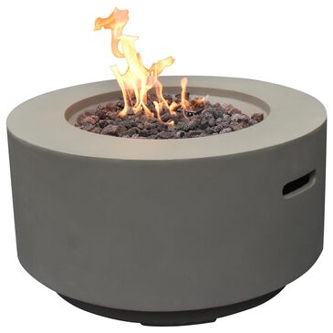 Elementi Fire Waterford Round Natural Gas Fire Table in Gray, , large