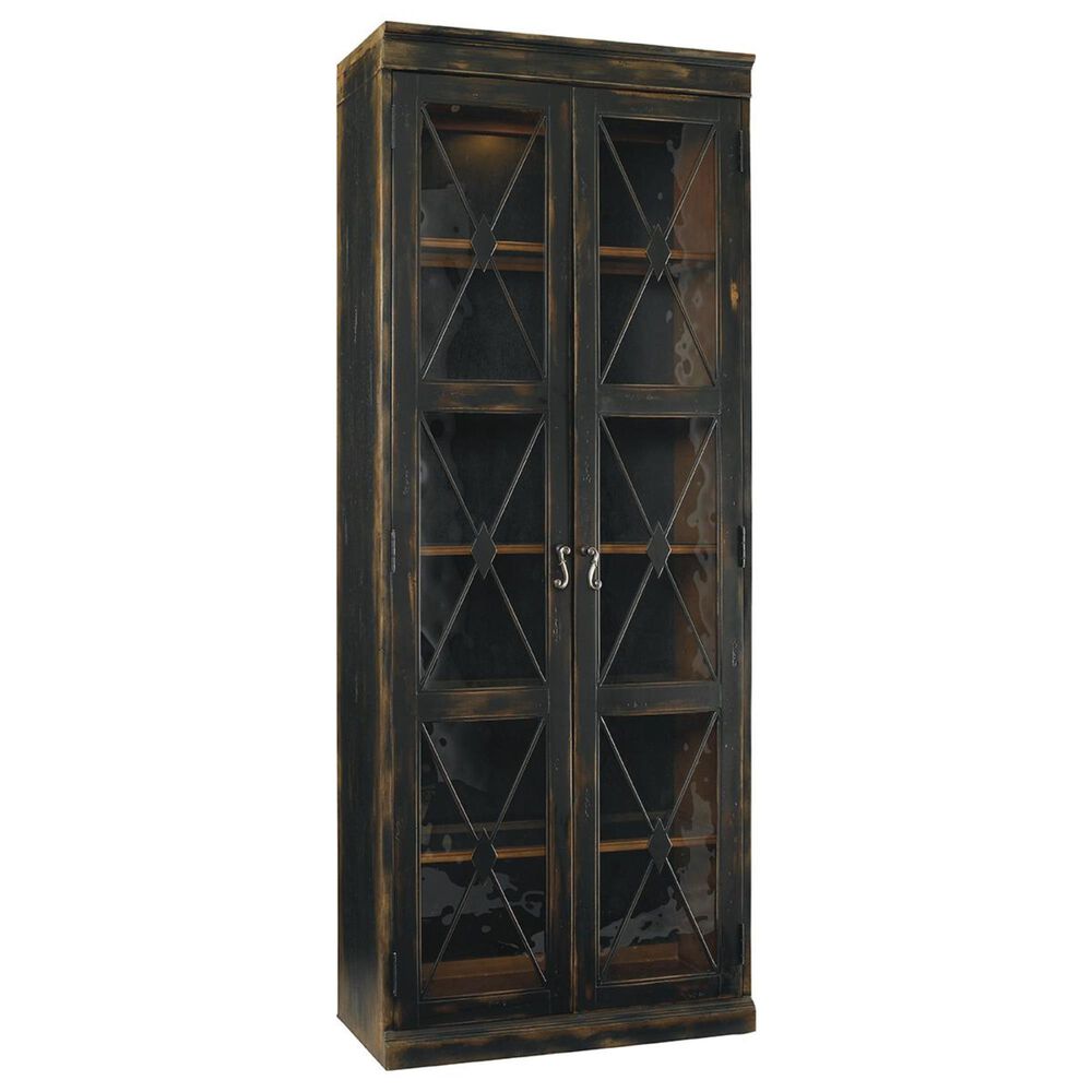 Hooker Furniture Sanctuary Two Door Thin Display Cabinet in Ebony, , large