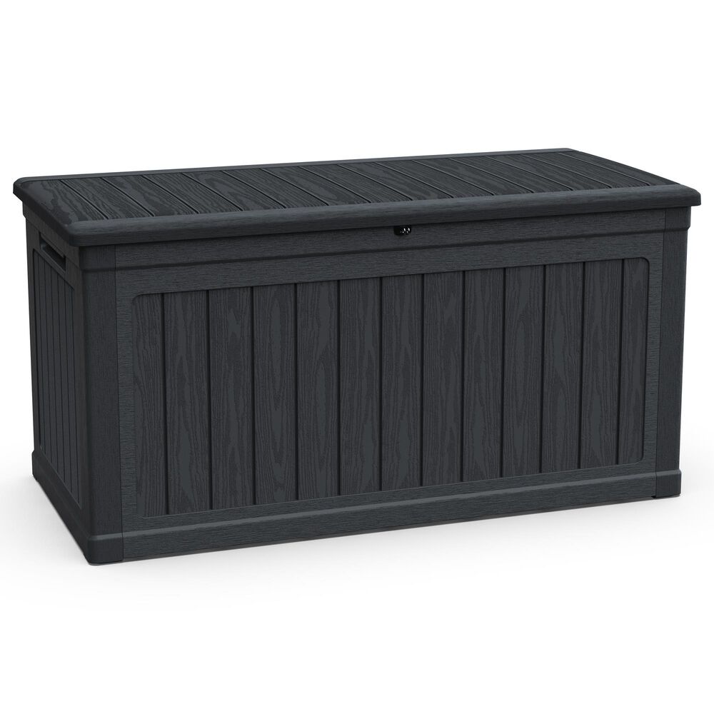 Hearth and Haven 230-Gallon Outdoor Plastic Deck Box in Black, , large