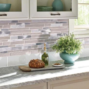 MS International White Wave 12" x 12" Glass and Stone Mosaic Sheet, , large