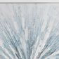 Maple and Jade 39" x 39" Canvas Starburst Radial Wall Art with Silver Frame in White, Blue and Gray, , large