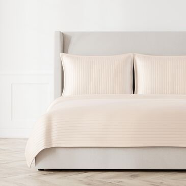 Ann Gish Channel Quilted Charmeuse King Coverlet in Pumice, , large