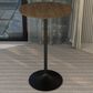 Leisuremod LeisureMod Verve Collection Modern Bar Height Table Black Base with 27 Round Dark Walnut MDF Top, , large