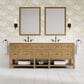 James Martin Breckenridge 84" Double Bathroom Vanity in Light Natural Oak with 3 cm Eternal Jasmine Pearl Top and Rectangular Sinks, , large