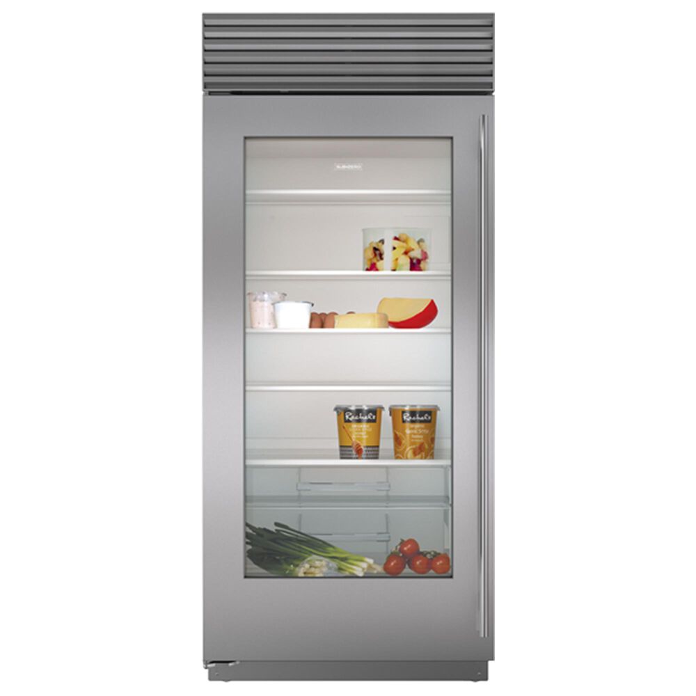Sub Zero 23.3 Cu. Ft. Built-In Glass Door Fridge in Stainless Steel, , large