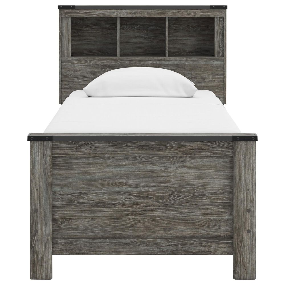 Ashley Frandern Twin Bookcase Panel Bed in Warm Gray, , large