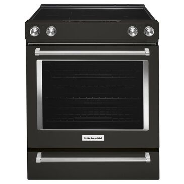 KitchenAid 30" Electric Slide-In Convection Range in Black Stainless, , large
