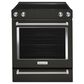 KitchenAid 30" Electric Slide-In Convection Range in Black Stainless, , large