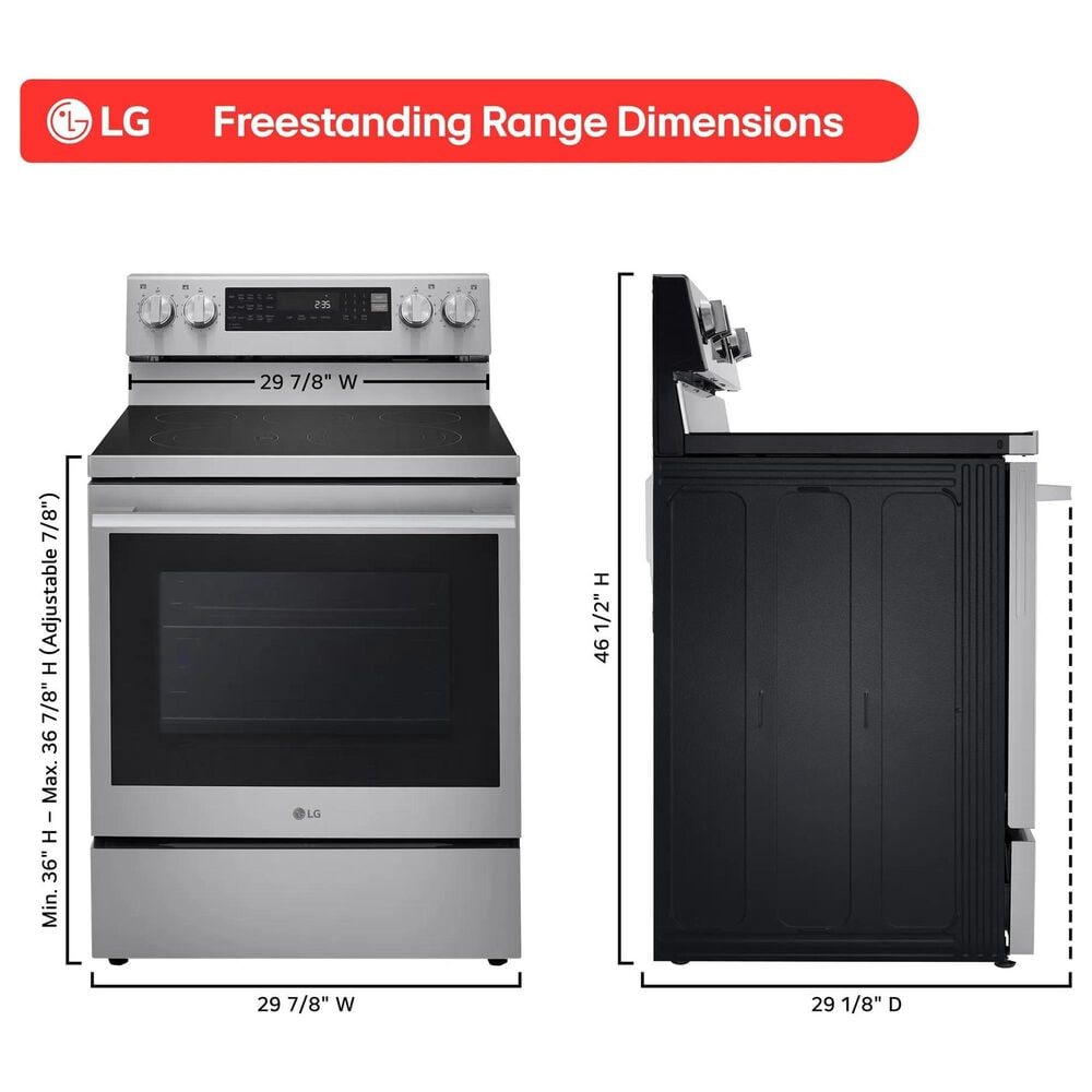 LG 2-Piece Kitchen Package with 6.3 Cu. Ft. Smart Freestanding Electric Range and 2.1 Cu. Ft. Smart Over-the-Range Microwave in Printproof Stainless Steel, , large