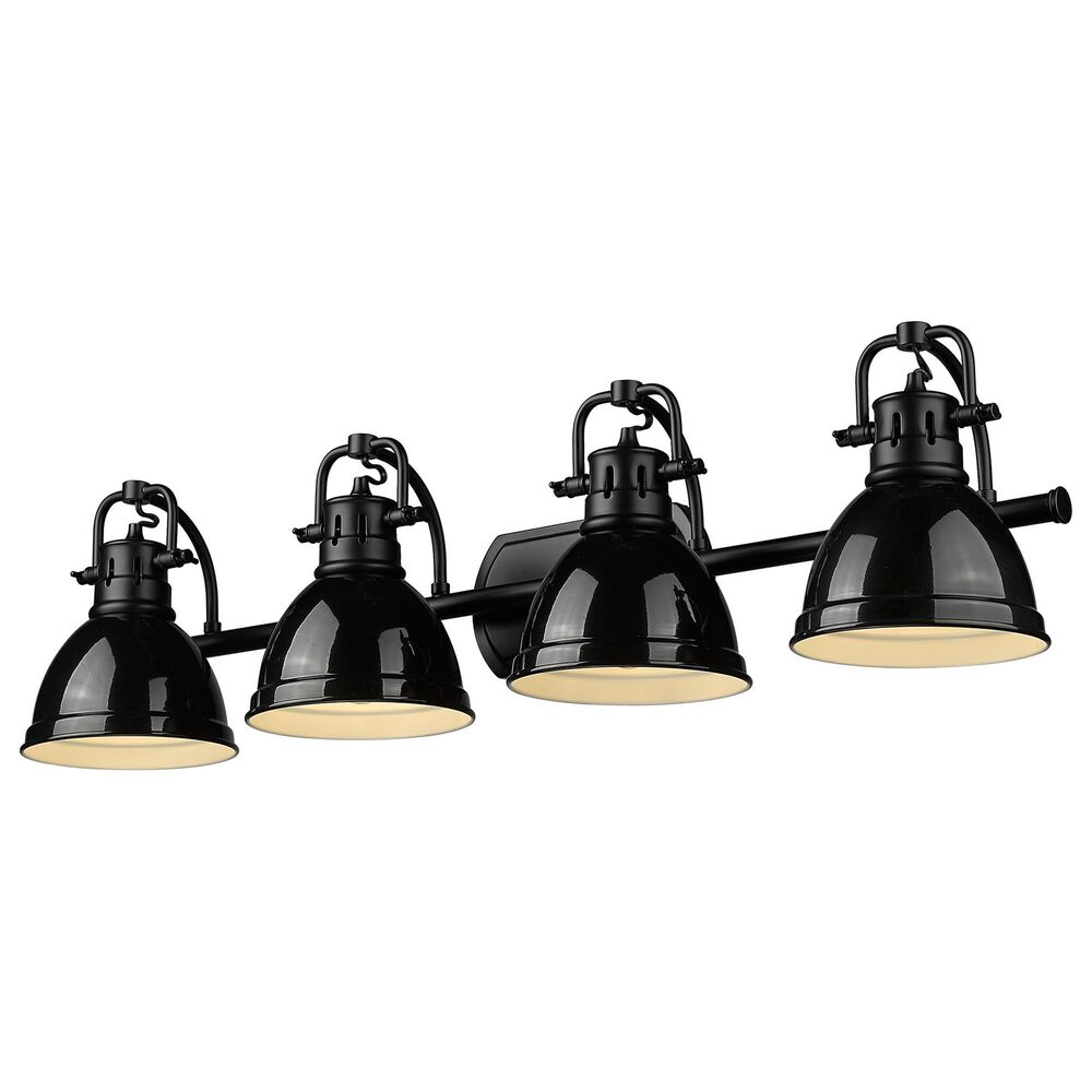 Golden Lighting Duncan 4-Light Vanity Light with Black Shade in Matte Black, , large