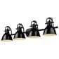 Golden Lighting Duncan 4-Light Vanity Light with Black Shade in Matte Black, , large