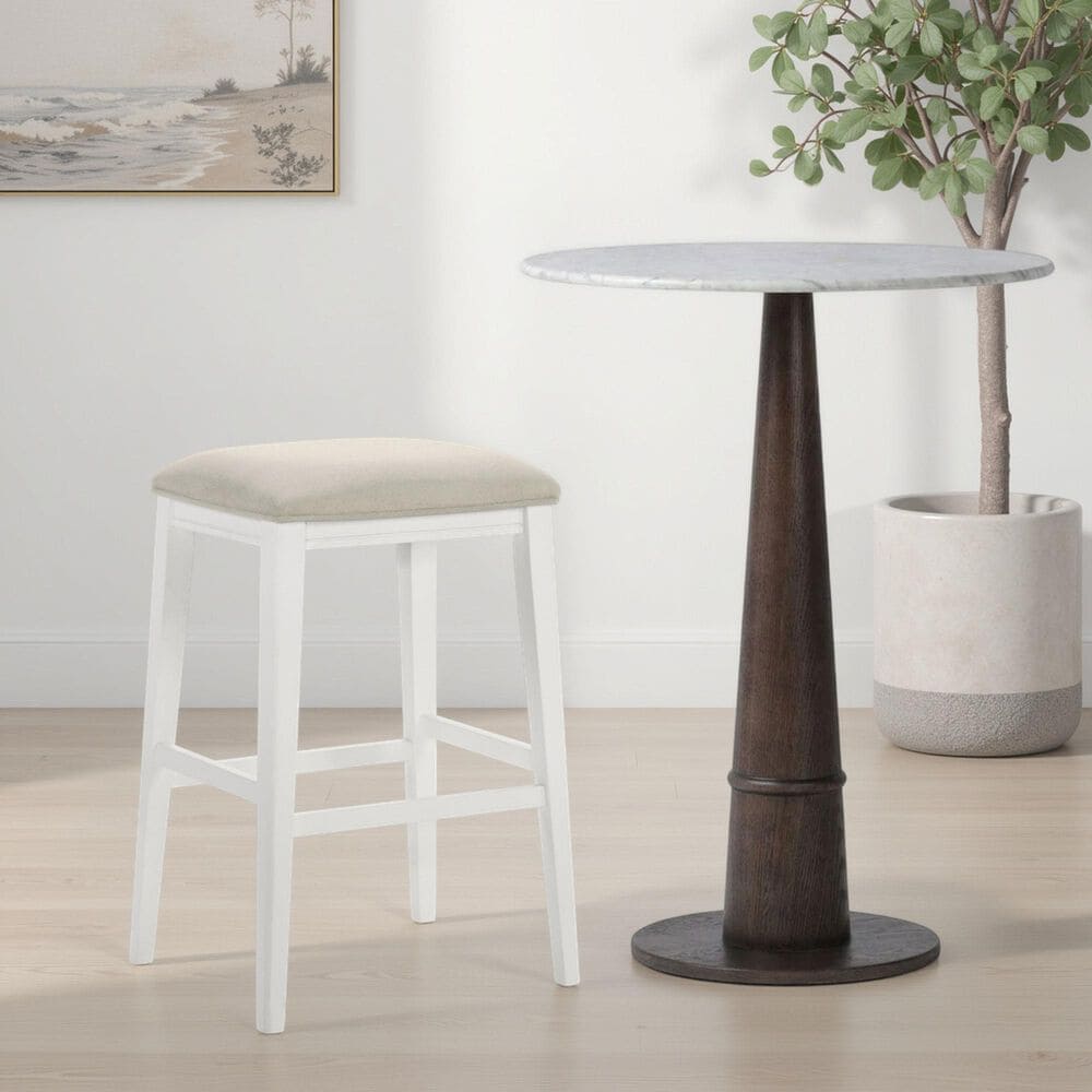 Armen Living Jane Bar Height Stool in White, , large