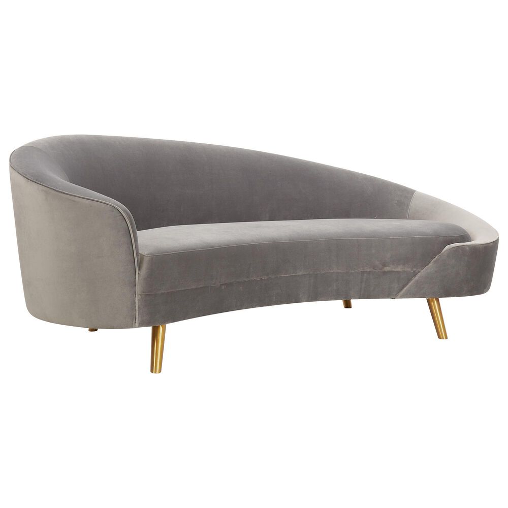 Tov Furniture Cleopatra Sofa in Grey Velvet, , large