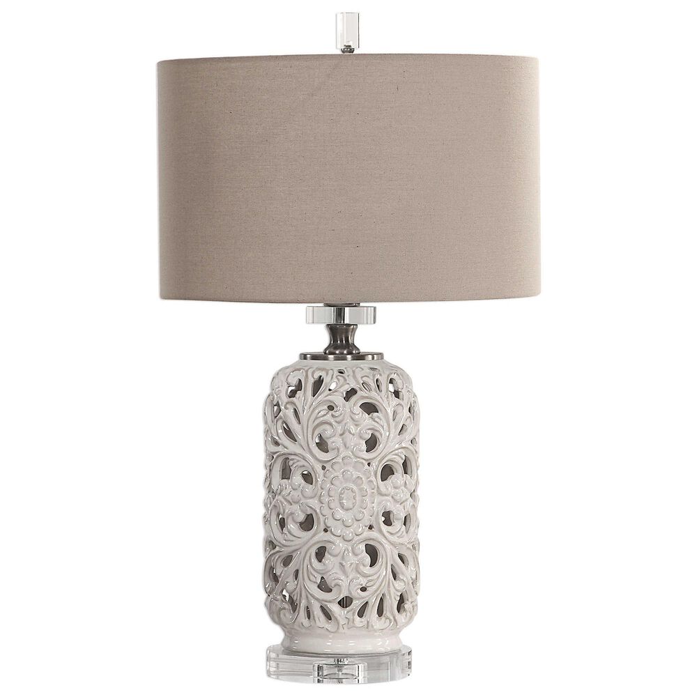 Uttermost Dahlina Table Lamp in White, , large