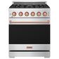 Thor Kitchen Gordon Ramsay 4.6 Cu. Ft. Professional Liquid Propane Range with Rose Gold Handle Kit in Stainless Steel, , large