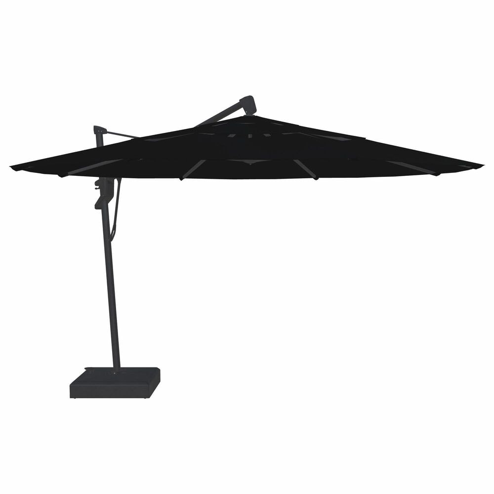 Garden Party Starlux AKZ Plus 13" Octagon Cantilever Umbrella with Base in Black, , large