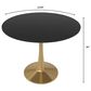 Leisuremod Bristol 24" Round Dining Table with MDF Top in Gold and Black - Table Only, , large