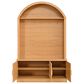 HOMLUX Farmhouse Fabric Arched Top Hall Tree with 5 Metal Hooks and Adjustable Shelves in Natural, , large