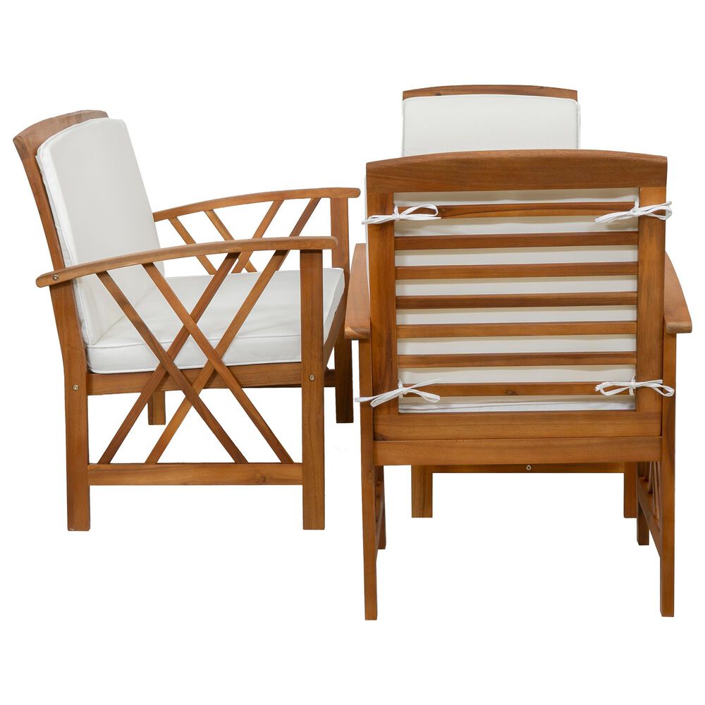 Linon Home Decor Jubil 4-Piece Outdoor Conversation Set in Brown, , large