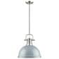 Golden Lighting Duncan 1-Light Pendant with Rod in Pewter with a Seafoam Shade, , large