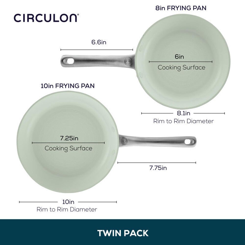 Circulon 2-Piece Ceramic Nonstick Skillet Set in Sage, , large
