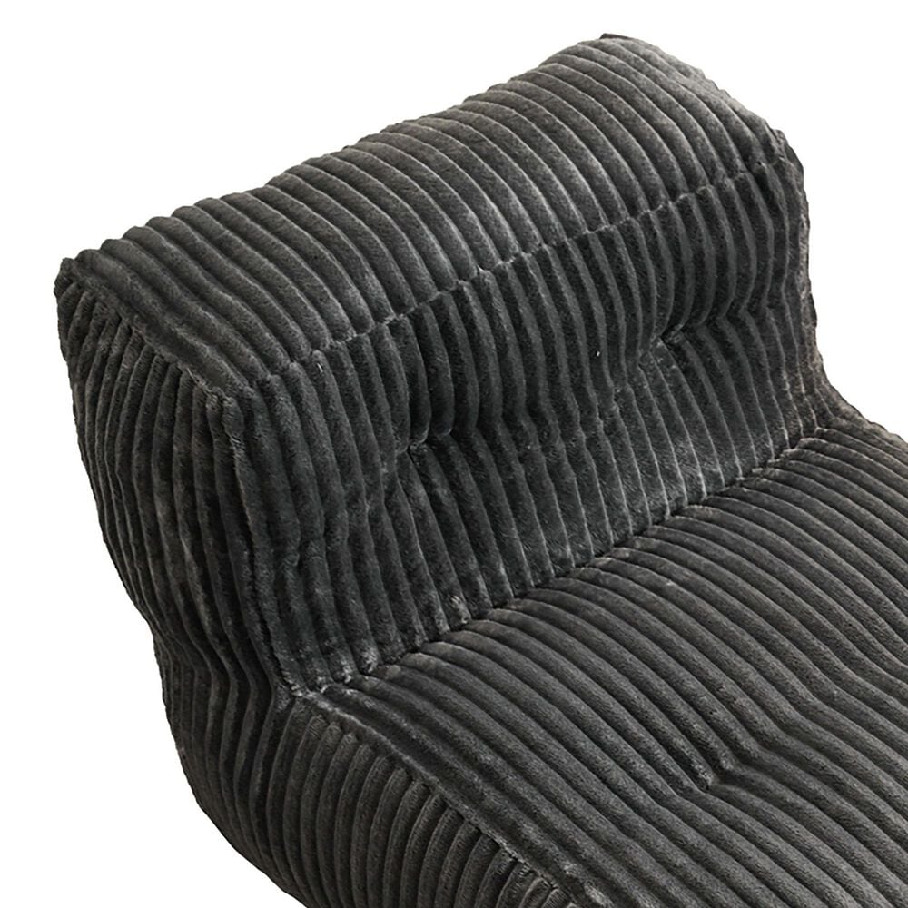 HOMLUX 2-Piece Bean Bag Chair and Ottoman in Gray, , large