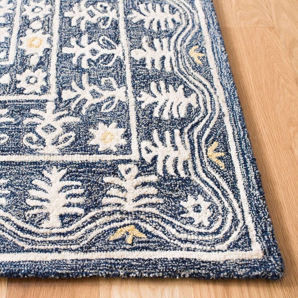Safavieh Micro-Loop MLP619M 5&#39; x 8&#39; Blue and Ivory Area Rug, , large