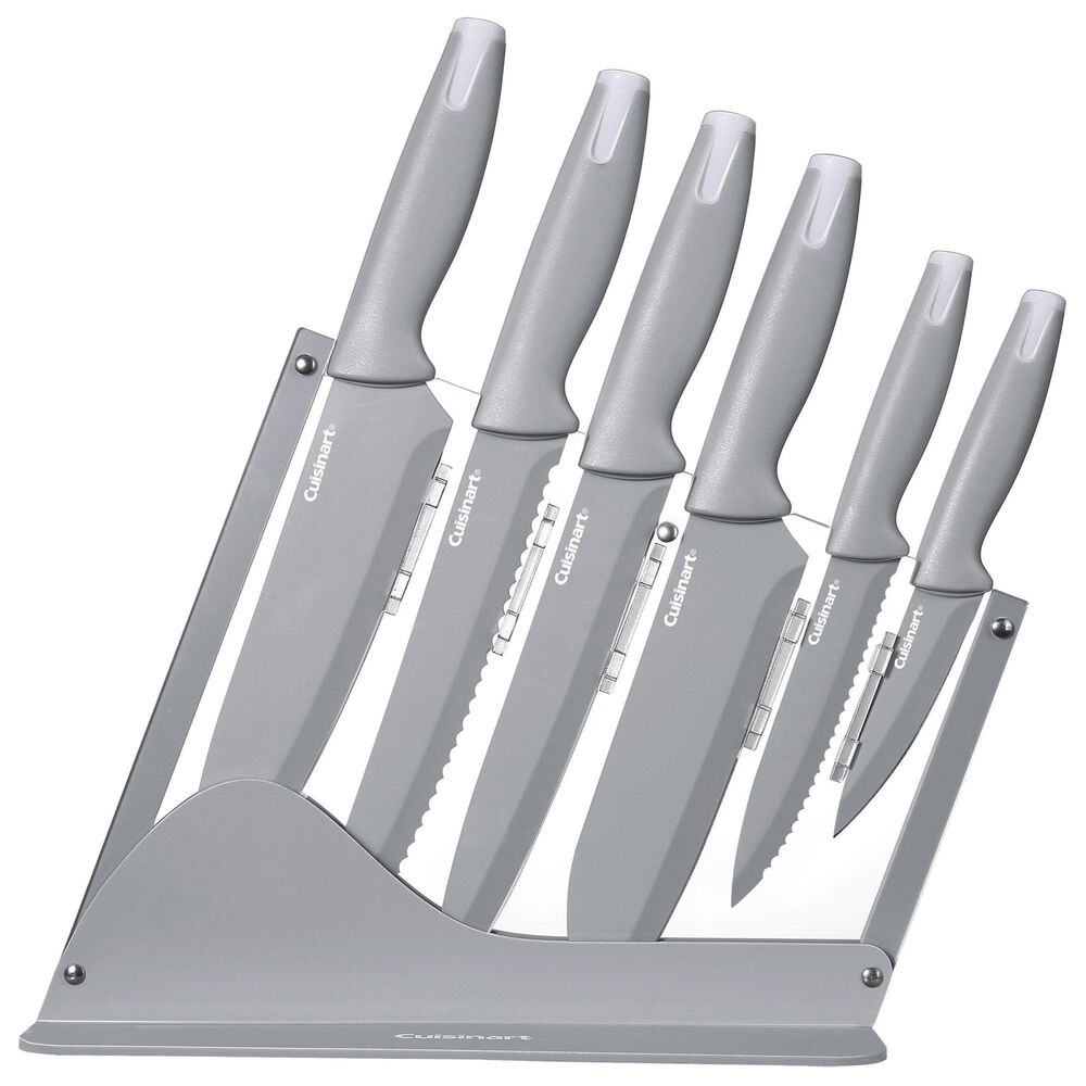 Cuisinart 7-Piece Ceramic Coated Cutlery Set with Acrylic Block in Gray, , large