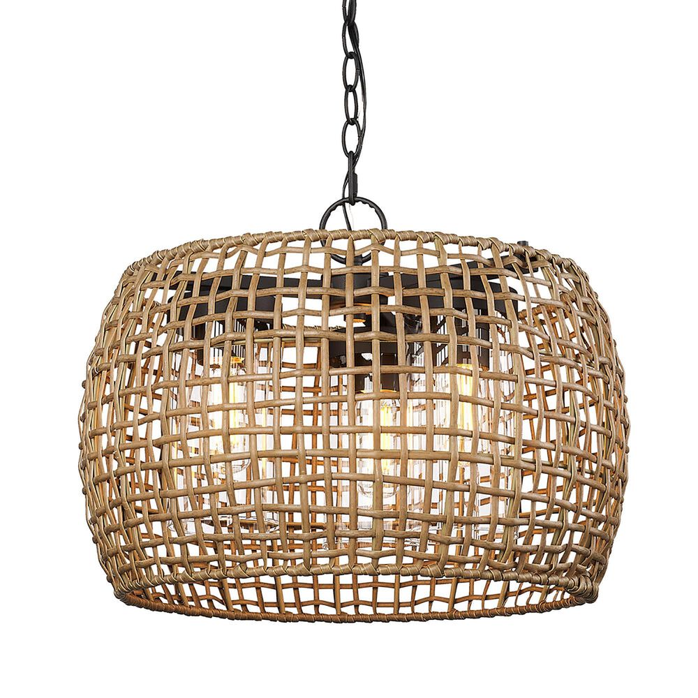 Golden Lighting Piper 3-Light Outdoor Pendant in Black, , large