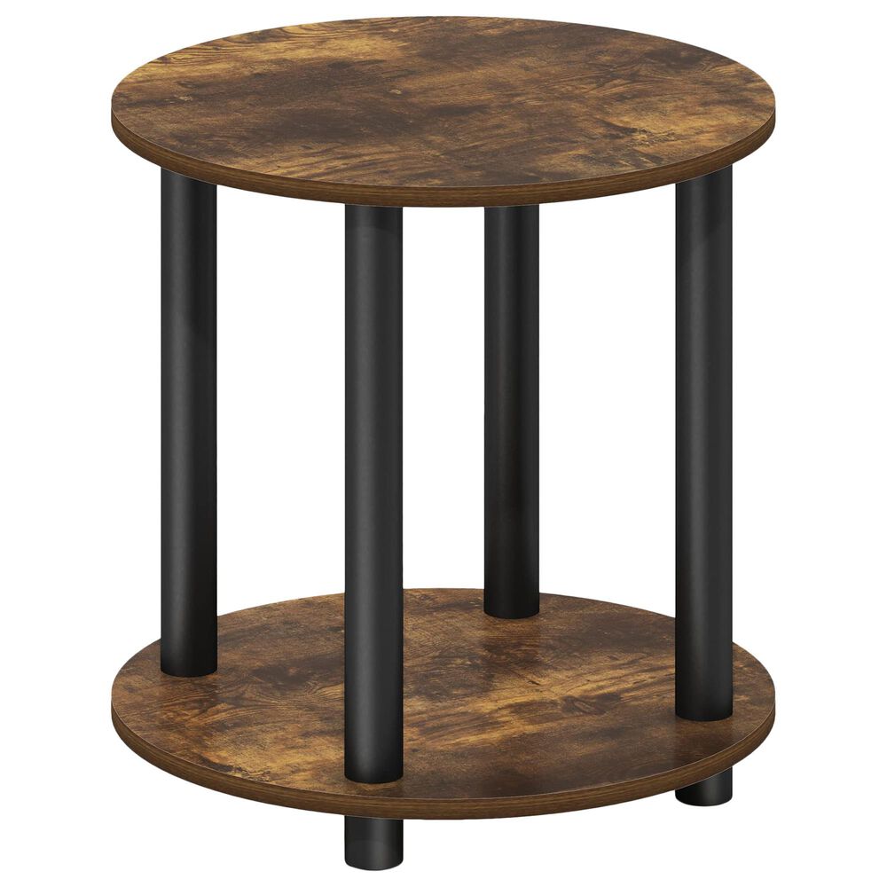 HOMLUX 2-Tier Turn-N-Tube Coffee Table in Amber Pine and Black, , large