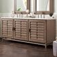 James Martin Vanities Portland 72" Double Bathroom Vanity in Whitewashed Walnut with 3 cm Arctic Fall Solid Surface Top and Rectangular Sinks, , large