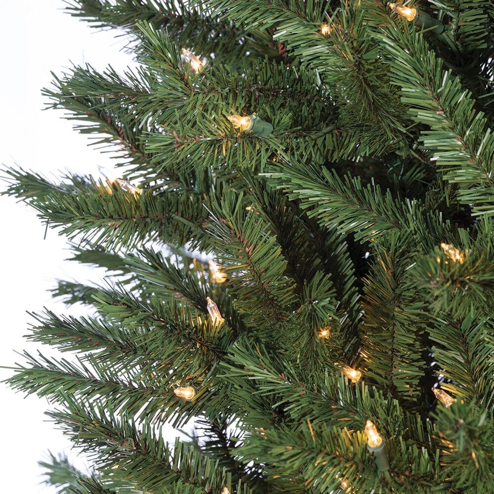 The Gerson Company 7.5&#39; Pre-Lit Artificial New England Pine with White Lights in Green, , large