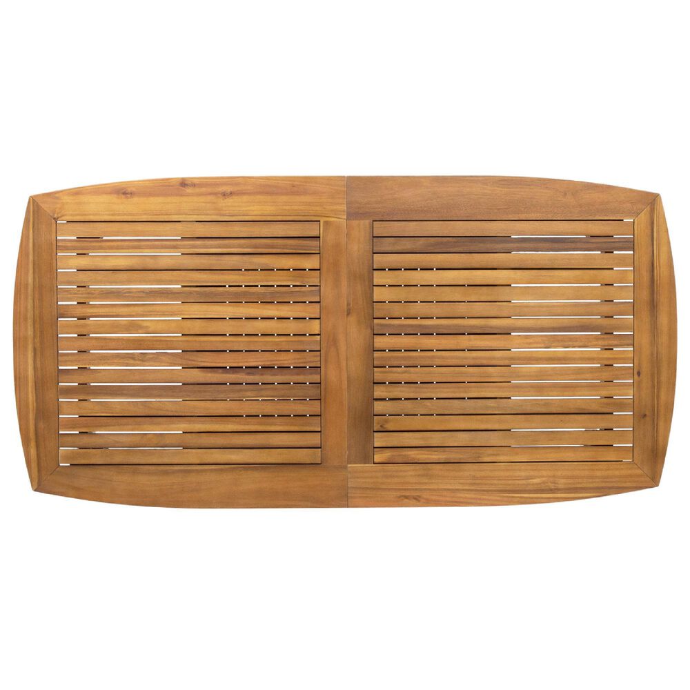 Noble House Stamford Rectangular Patio Dining Table in Teak Brown, , large
