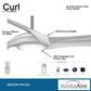 Minka-Aire Curl 60" Ceiling Fan with LED Light in Brushed Nickel, , large