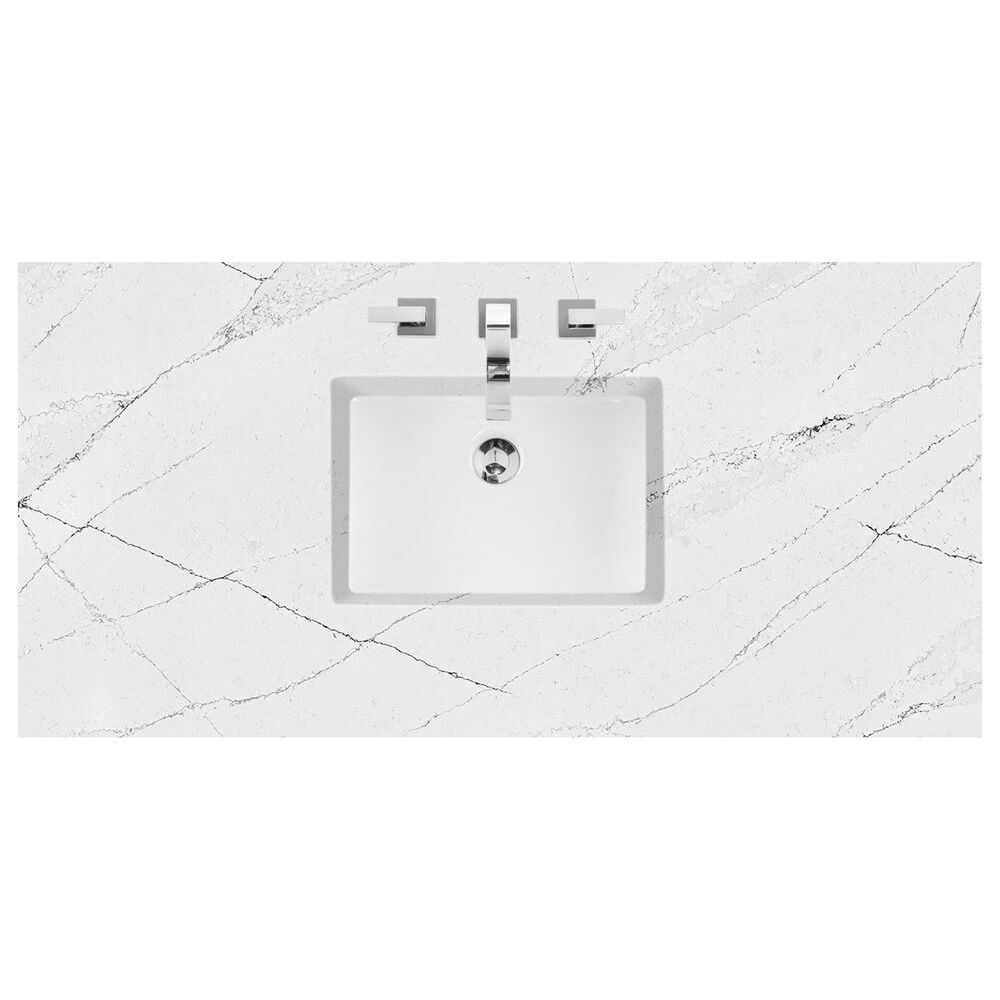 James Martin Vanities Bristol 48&quot; Single Bathroom Vanity in Bright White with 3 cm Ethereal Noctis Quartz Top and Rectangular Sink, , large