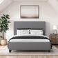 CorLiving Twin Upholstered Platform Bed in Gray, , large