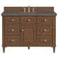 James Martin Vanities Lorelai 48" Single Vanity in Mid-Century Walnut with 3 cm Parisien Bleu Quartz Top, , large
