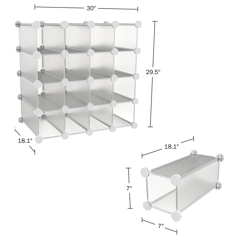 16-Cube Storage Shelves, DIY Cube Storage Organizer, Modular Book Shelf  Cube Shelf Organizer, Stackable Clothing/Toys/Book Organizer Containers