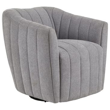 LumiSource Finley Swivel Accent Chair in Grey, , large