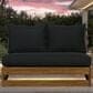 Linon Home Decor Silbury Outdoor Bench with Black Cushion in Warm Teak, , large