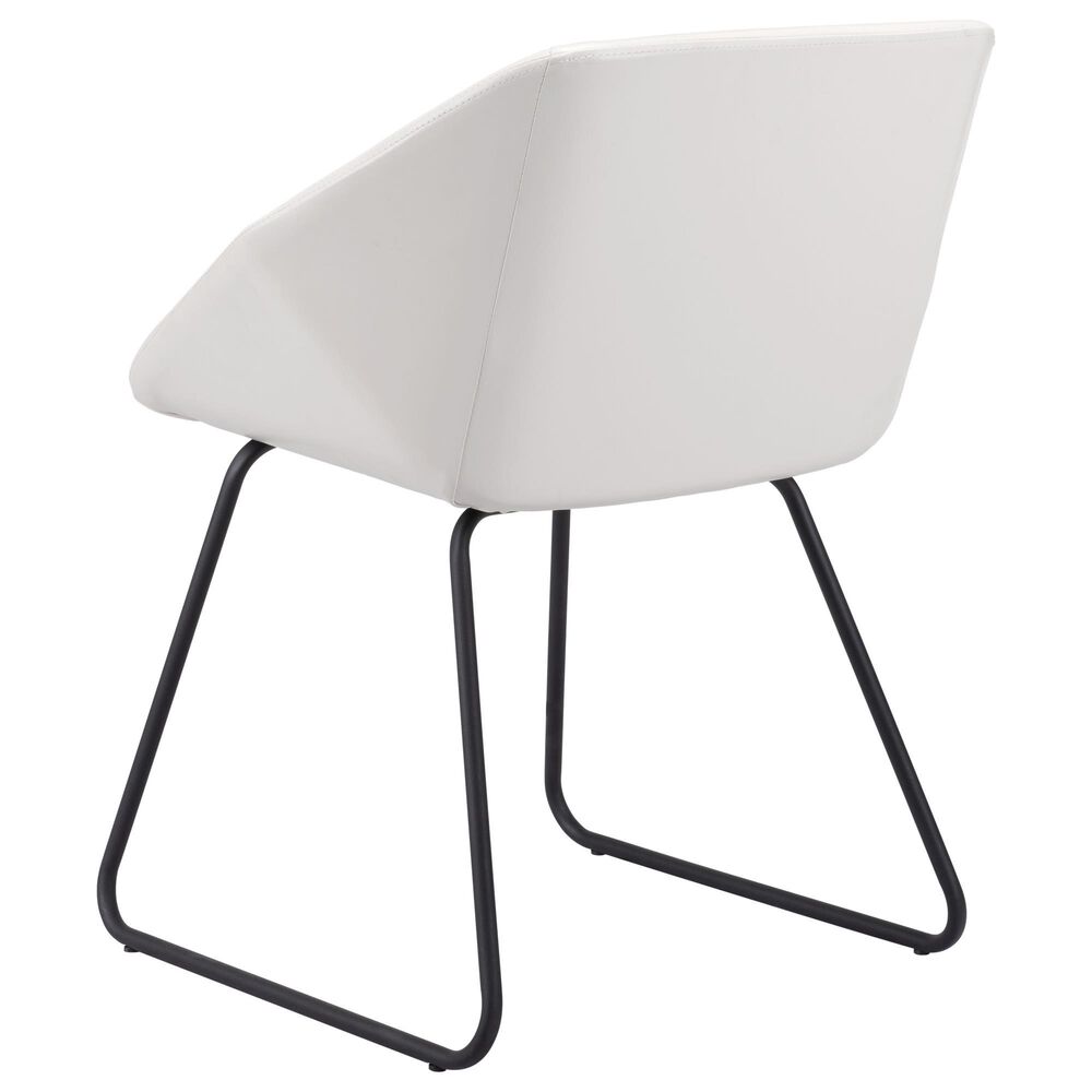 Zuo Modern Miguel Dining Chair in White/Matte Black, , large