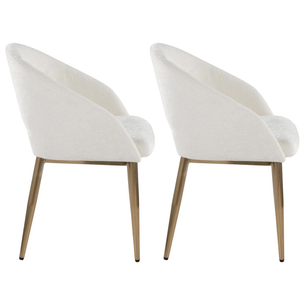 LumiSource Renee Arm Chair with Off-White Fabric Cushion in Gold (Set of 2), , large